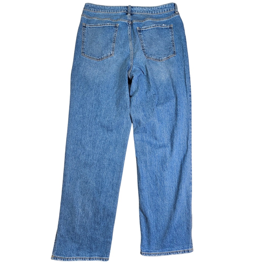 Old Navy OG Loose Button Fly Jeans Womens 18T Tall Blue High Rise Split Hem NEW - Picture 15 of 16